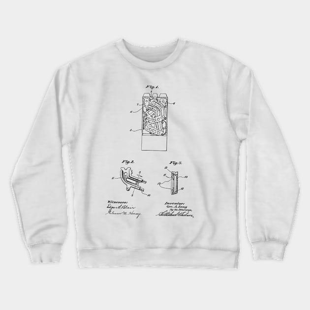 Coin Chute Vintage Patent Hand Drawing Crewneck Sweatshirt by TheYoungDesigns